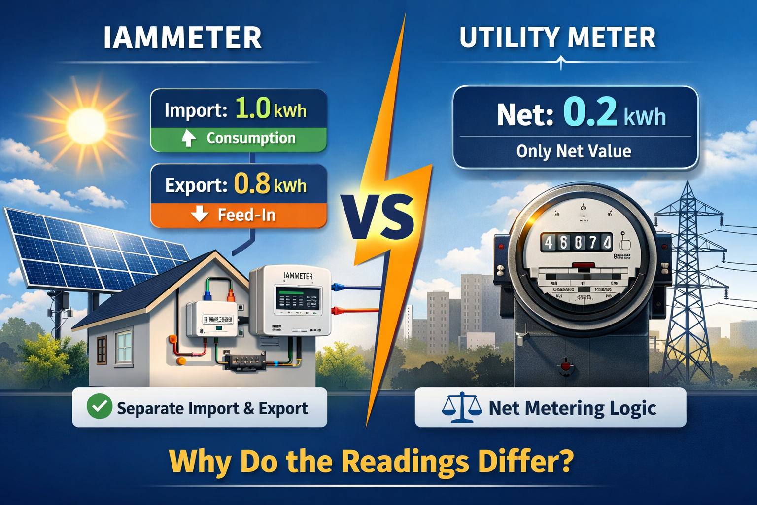 Why Do IAMMETER and Utility Meter Data Differ? A Real Case Study Analysis