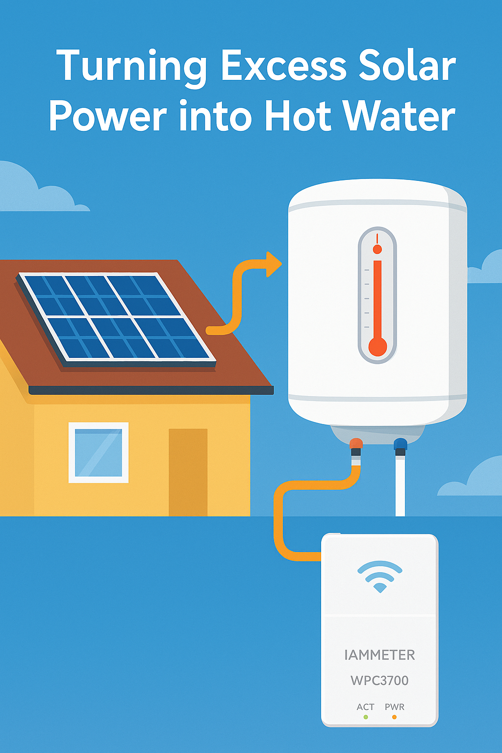 Turning a dumb water heater into a smart hot water battery using excess solar power with off-the-shelf components