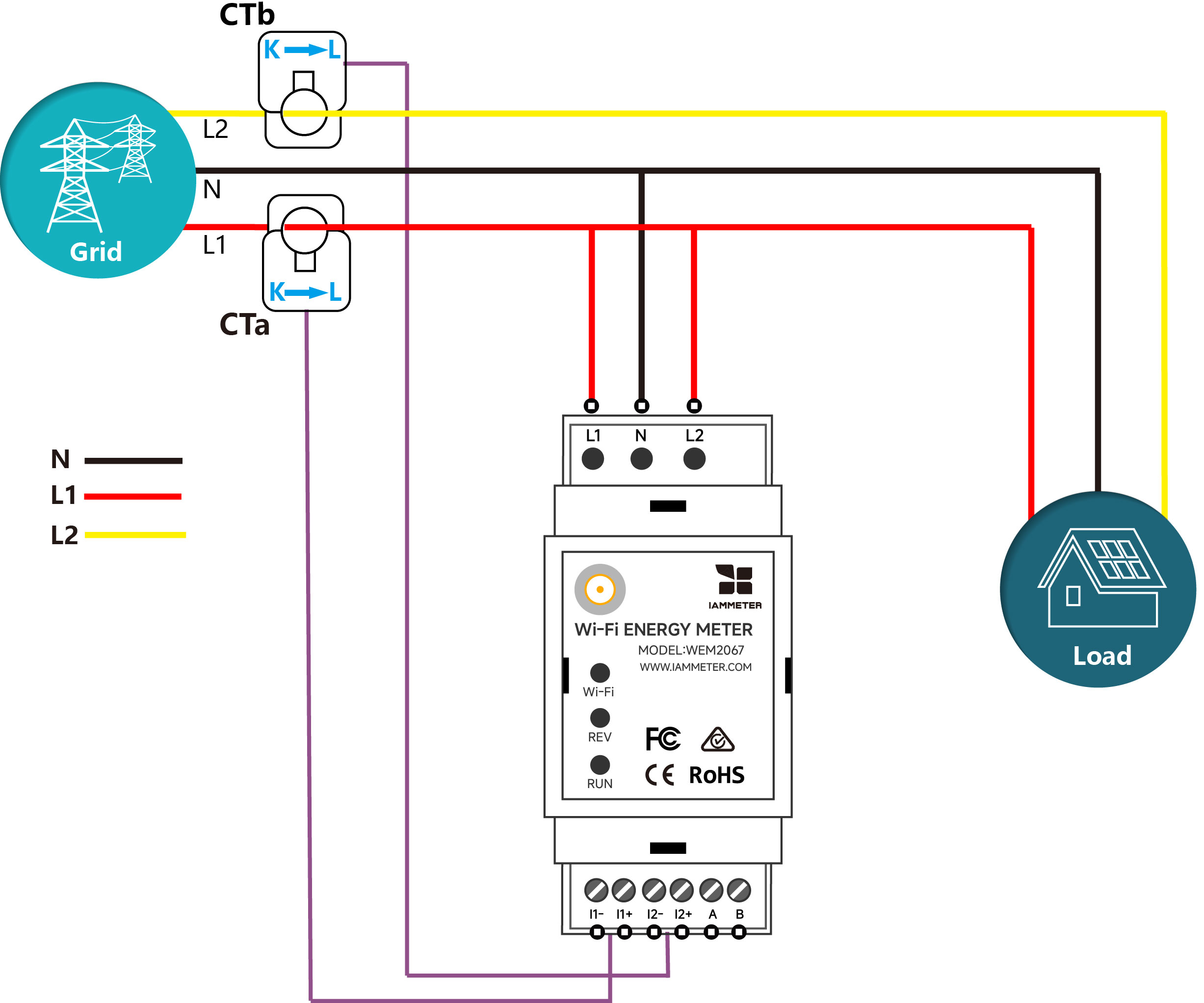 WEM2067 split phase wiring