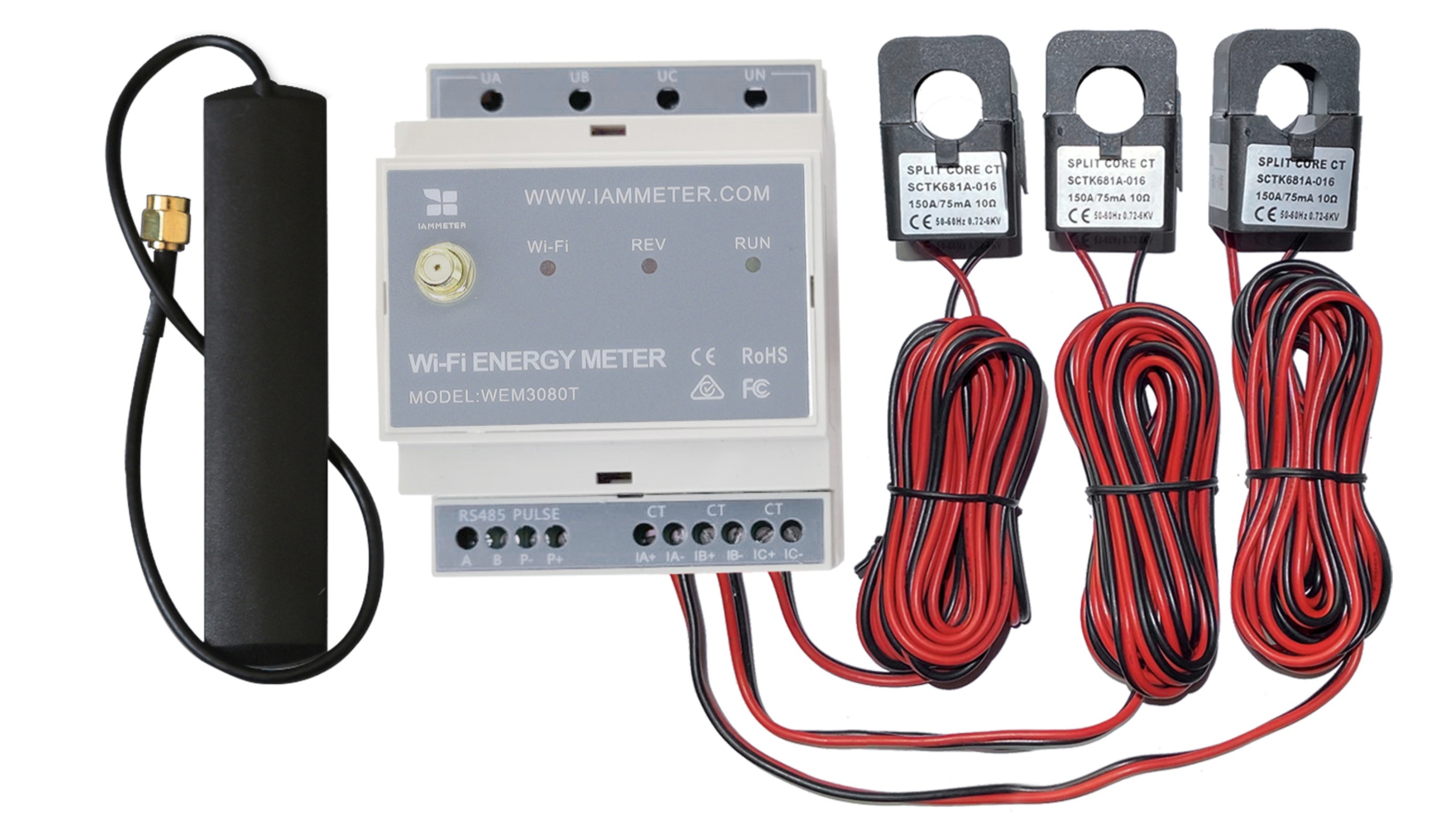 Medidor De Energia IAMMETER WEM3050T - Bidirecional - Sistema Solar - Wi-Fi