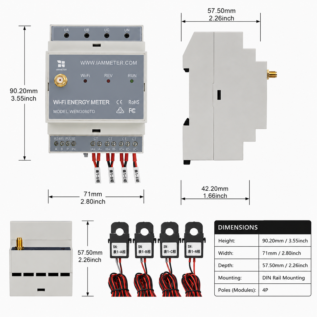 WEM3080TD Dimensions