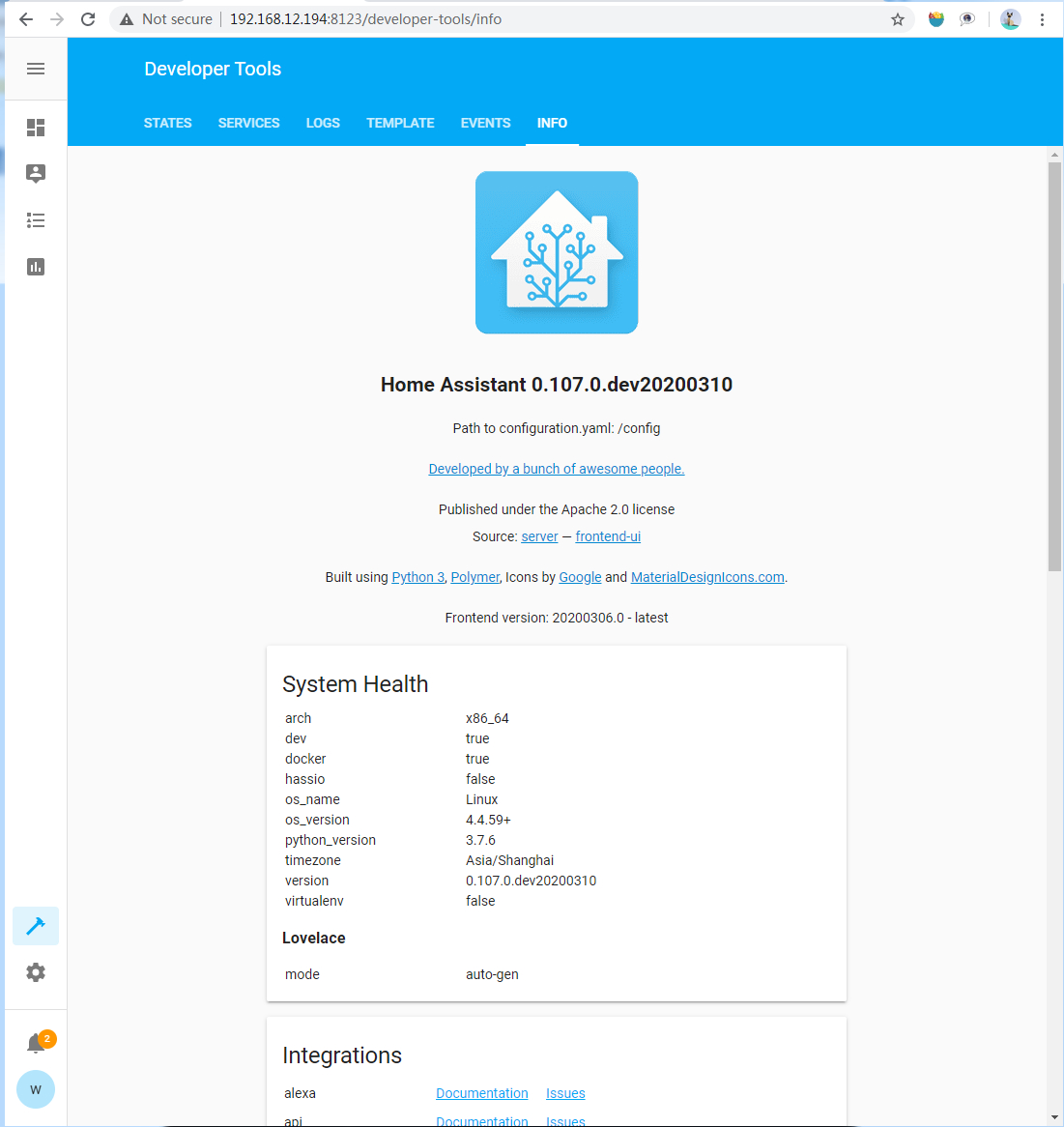 install the home assistant