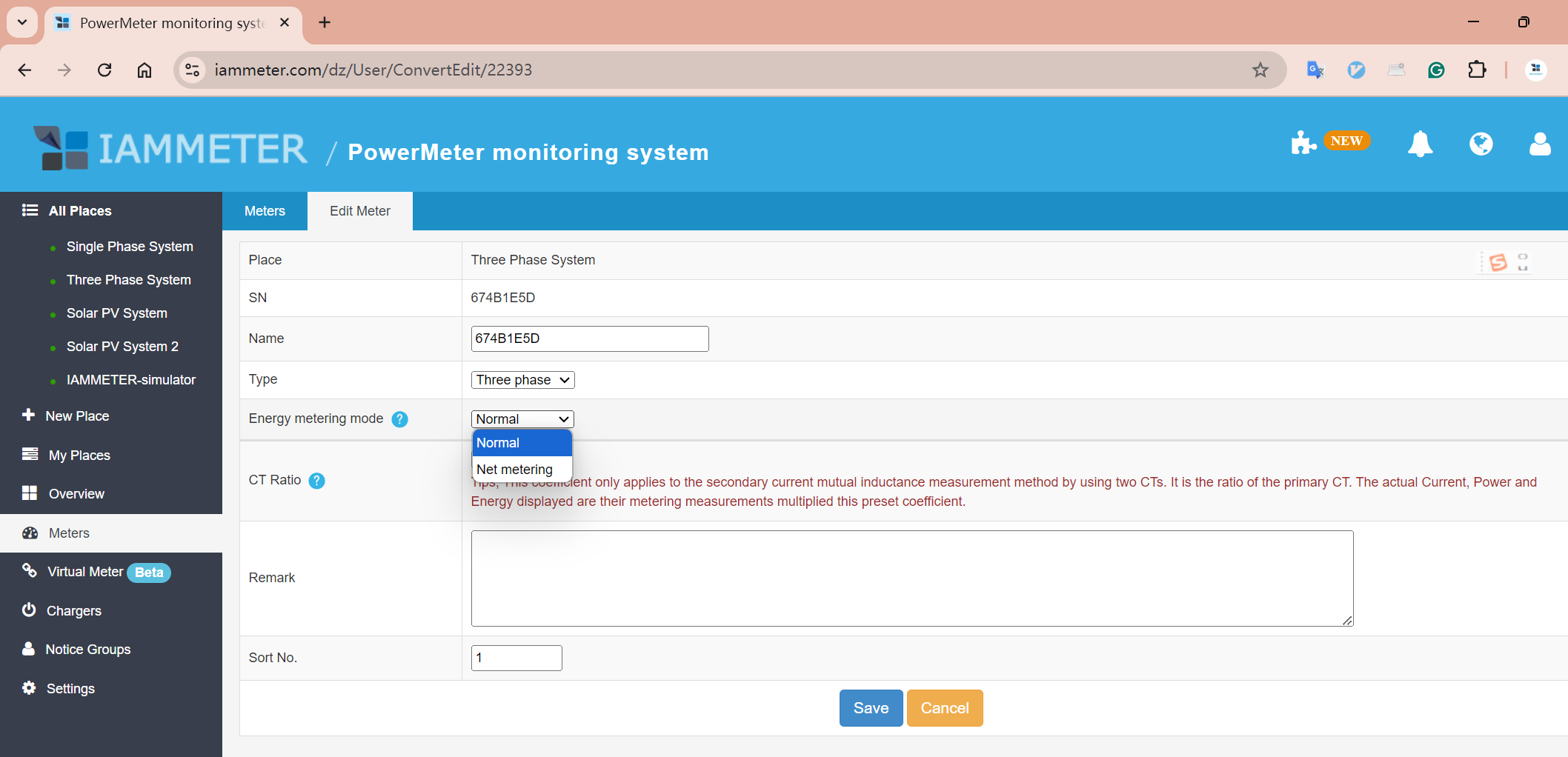 Enable Net Energy Metering Mode in IAMMETER