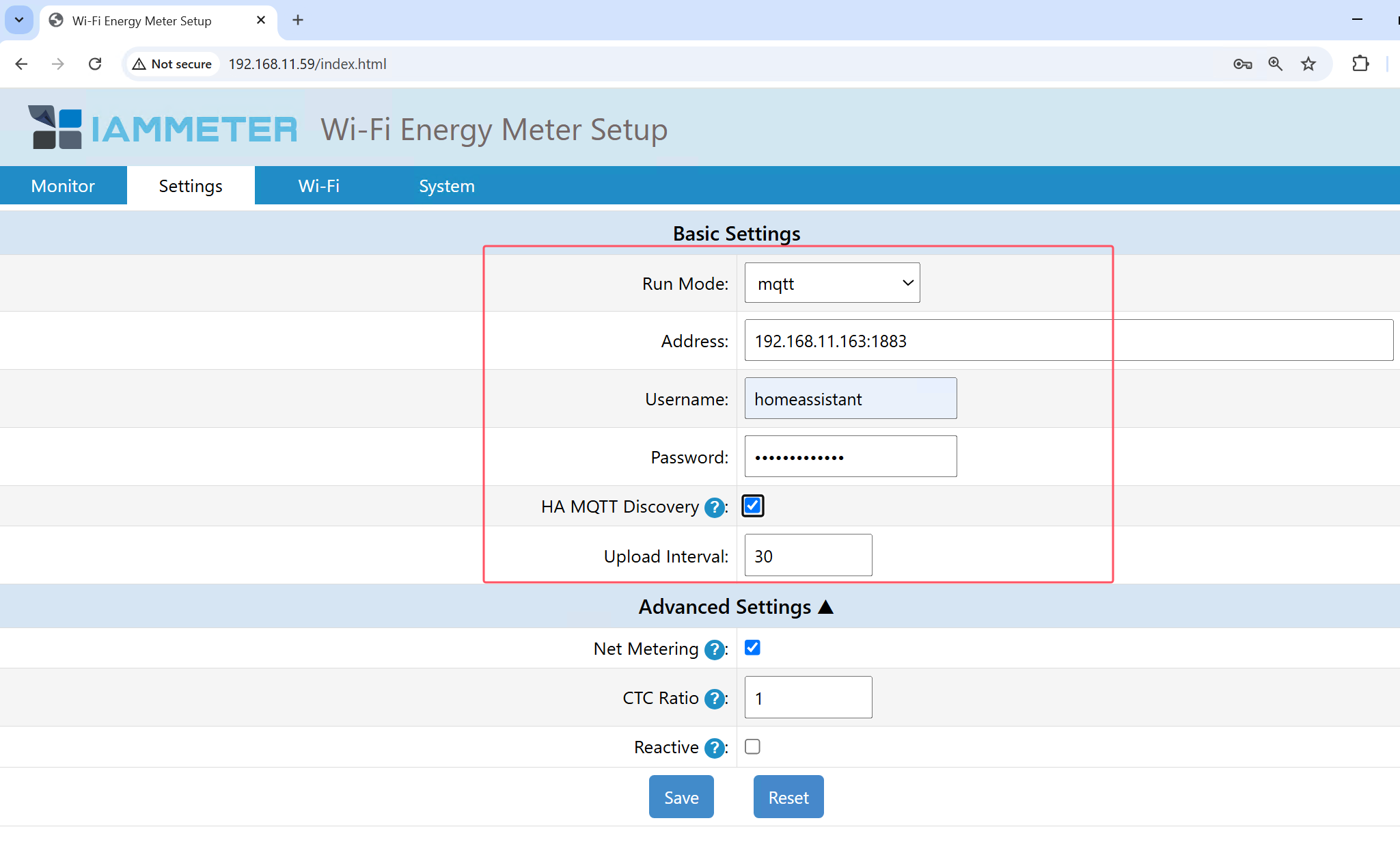 MQTT Settings