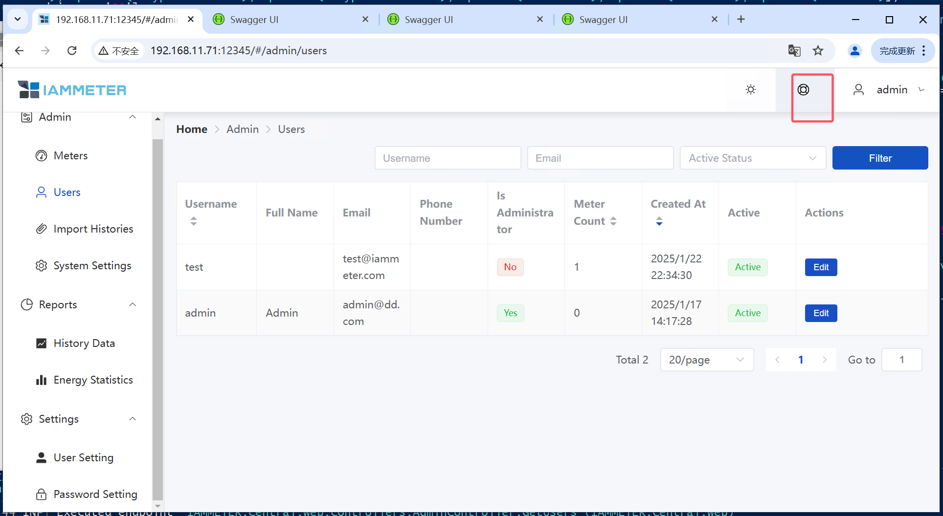 visit the api introduction of IAMMETER-central