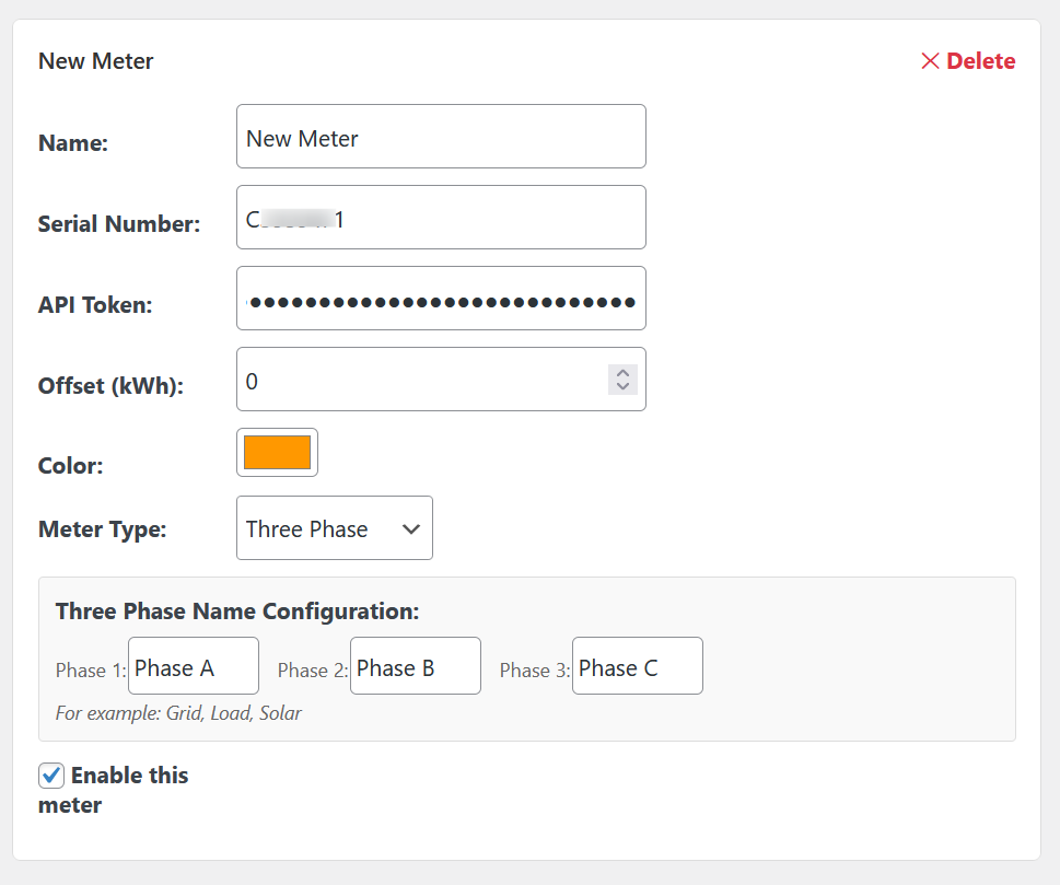 Configure multiple IAMMETER meters within WordPress plugin