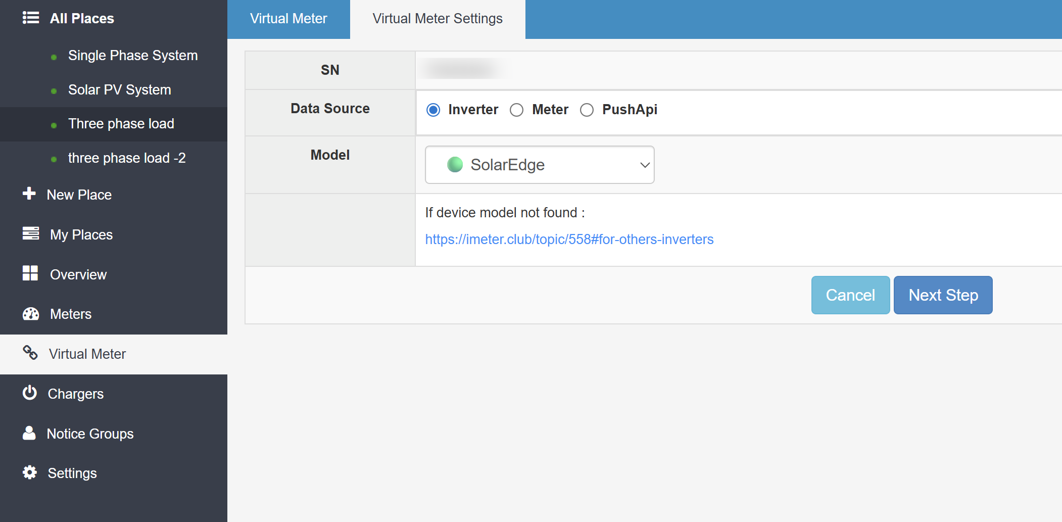 Create Virtual Meter – Cloud Bridge Mode