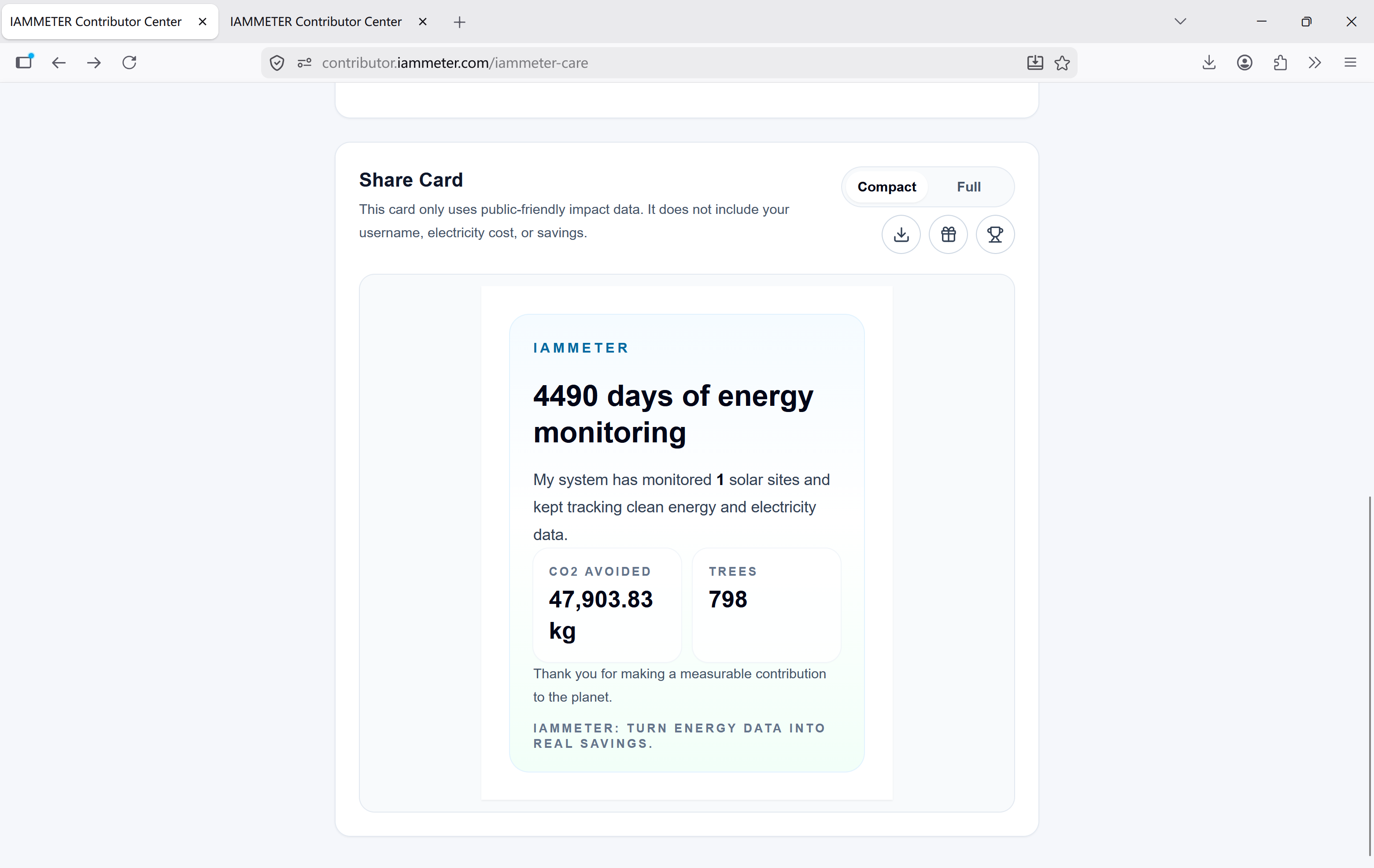 IAMMETER contributor center submit summary for reward points
