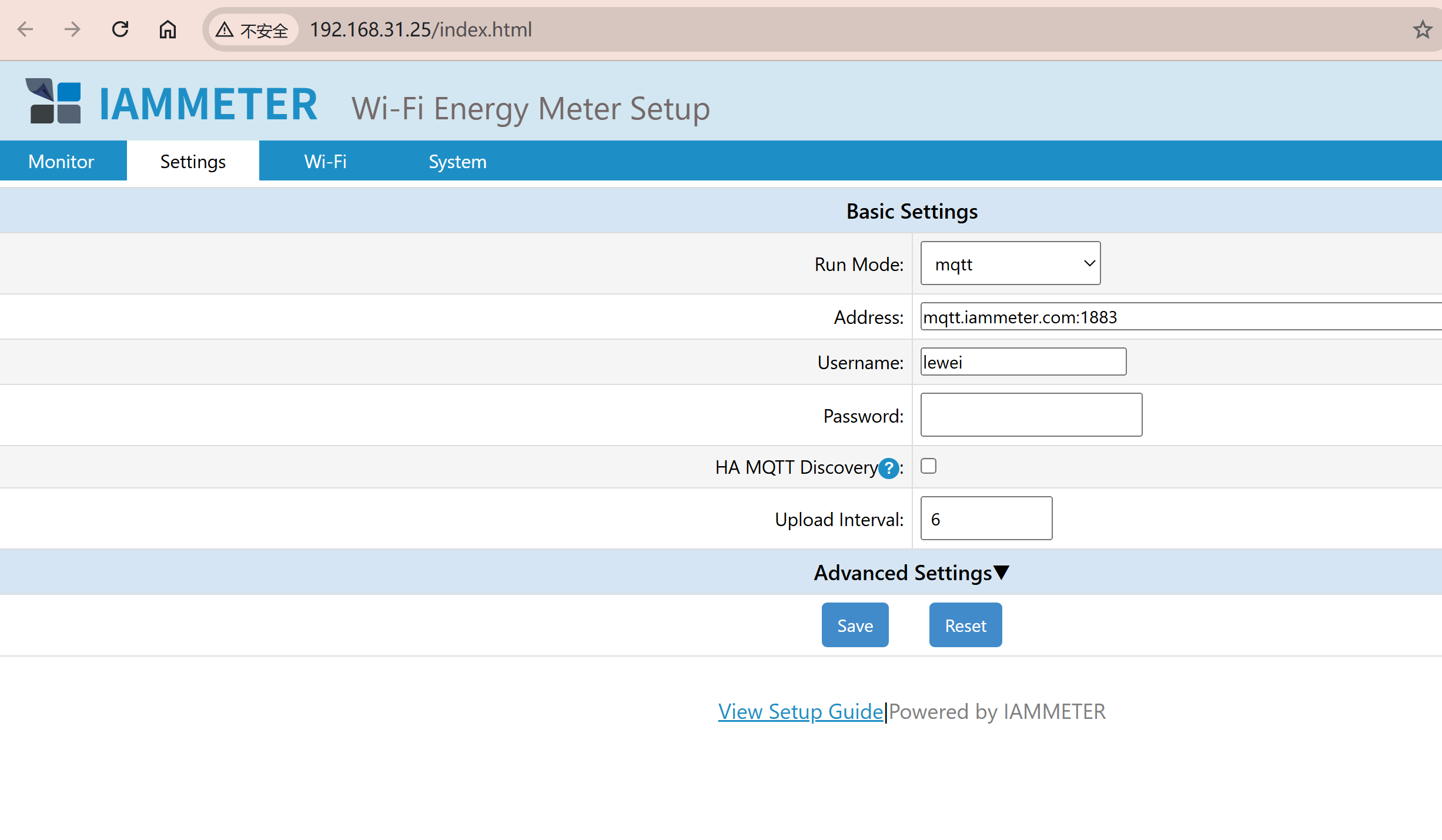 Configureer MQTT en HA MQTT Discovery in de nieuwste IAMMETER-firmware